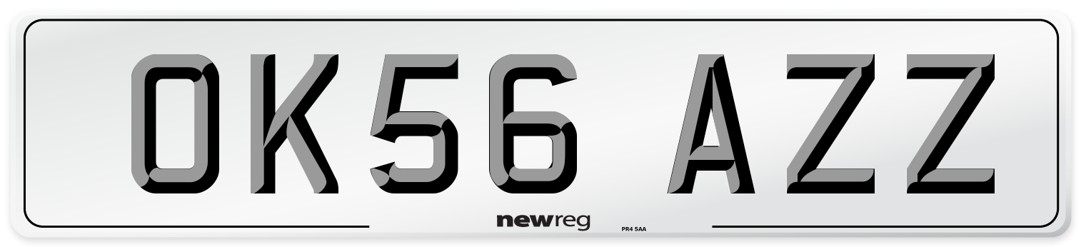 OK56 AZZ Number Plate from New Reg